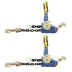 2 Pack 5/16"-3/8" Easy Ratchet Chain Binder with Grab Hooks & 5400 lbs WLL - Heavy Duty Tie Down Chain Ratchet Binder Load Binder for Flatbed Trailers Truck, Cargo Tie Down