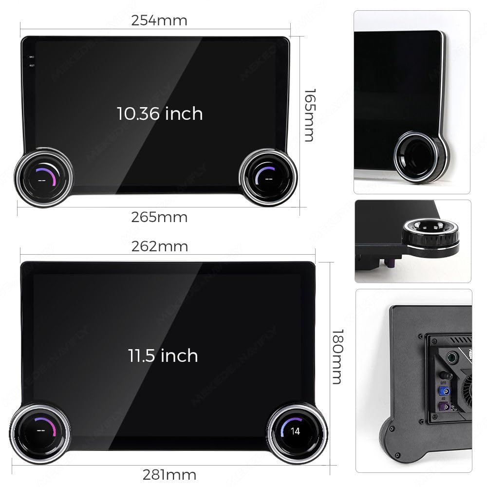 MekedeTech DUDUAUTO DUDU7 Android 11.5 inch 2K Touch Screen Upgrade Car Radio Stereo with Double Knobs Wireless Carplay Head Unit,8G RAM 128GROM,Support 360 Cameras
