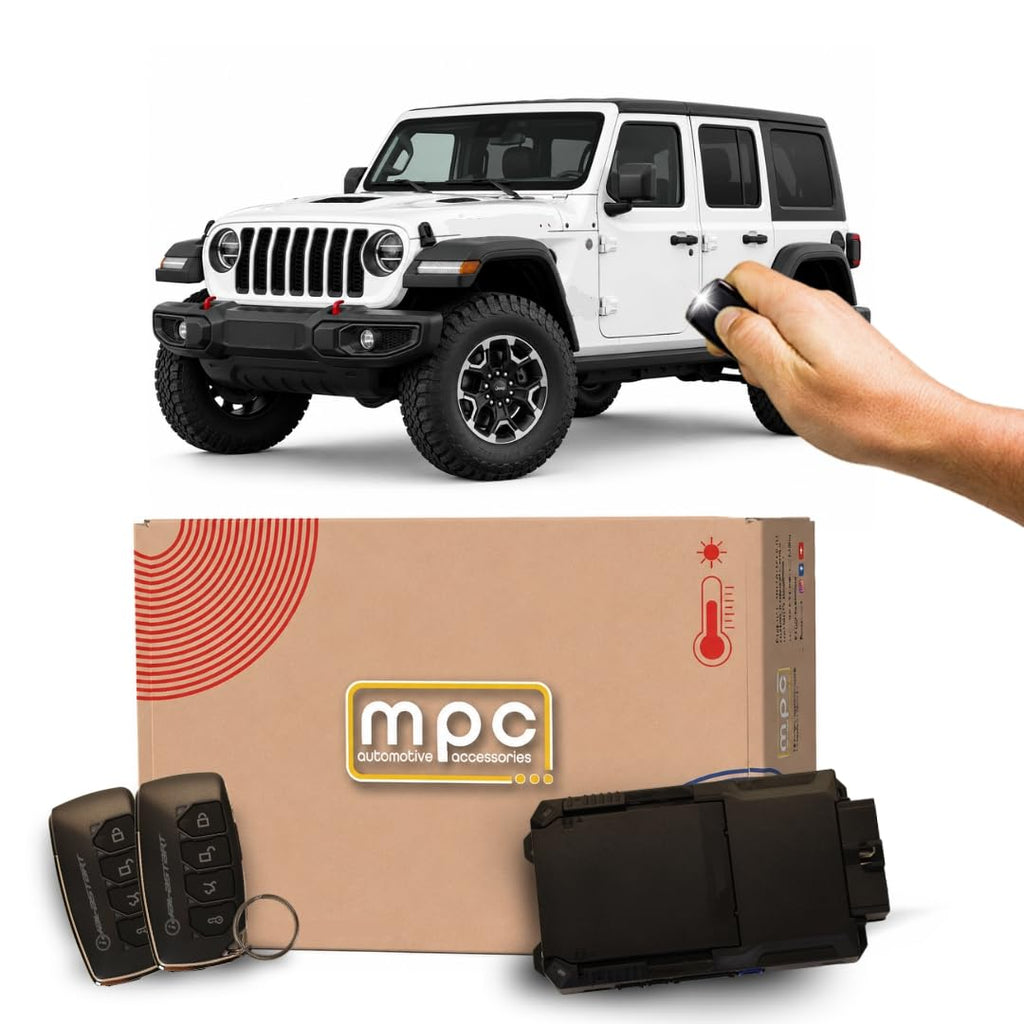 MPC 4-Button 2-Way Remote Starter Compatible with Jeep Wrangler 2018-2026 |Gas| |Push-to-Start| Plugin T-Harness - FlashLink Updater