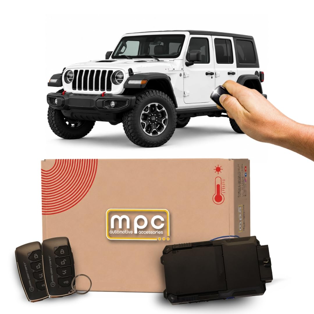 MPC 4-Button 2-Way Remote Starter Compatible with Jeep Wrangler 2018-2026 |Gas| |Push-to-Start| Plugin T-Harness - FlashLink Updater