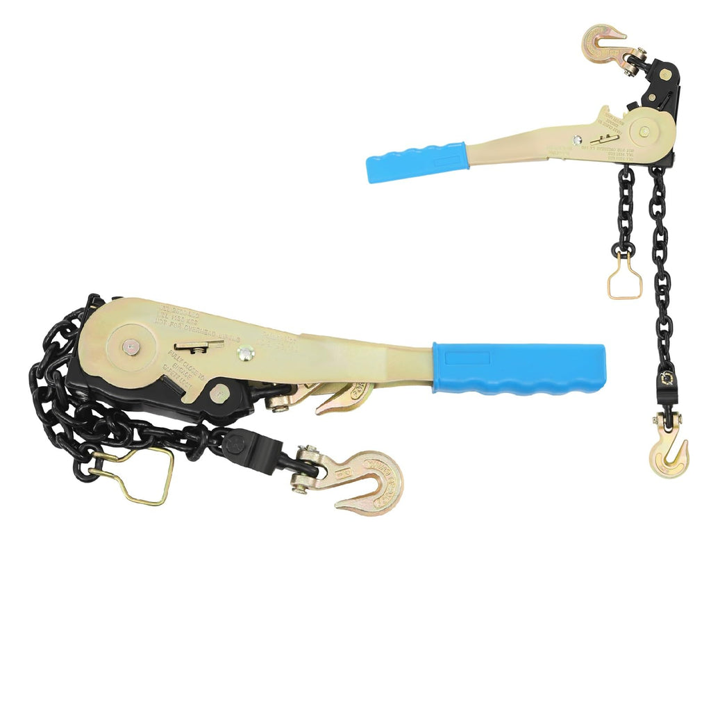 2PCS Ratcheting Chain Load Binder, Yellow, Load 6600lbs, 3/8-1/2in