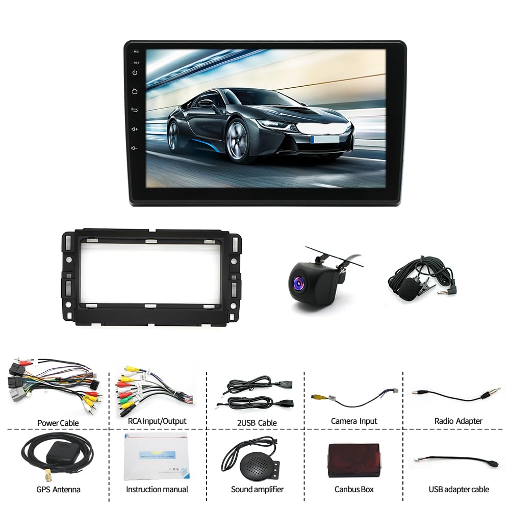 Car Stereo Radio Compatible for HHR (SS/LT/Panel/LS) (2006-2011) with Carplay Android Auto GPS Navigation 10in Touchscreen Car Radio Player with Bluetooth WiFi FM/RDS SWC Mirror Link + Backup Camera