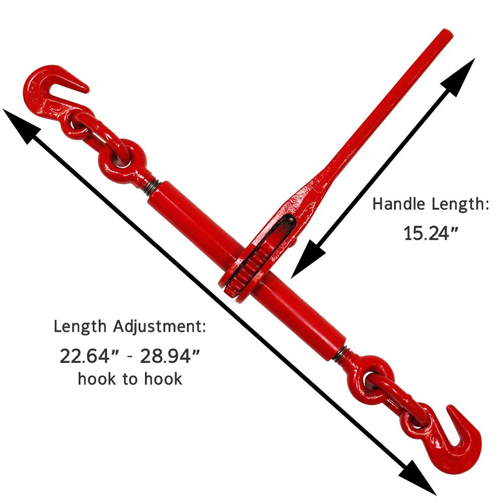 Chains and Load Binders Kit for Hauling with Corner Protectors- 5/16 Inch Grade 70-4,700 Lbs. Safe Working Load - DC Cargo Mall