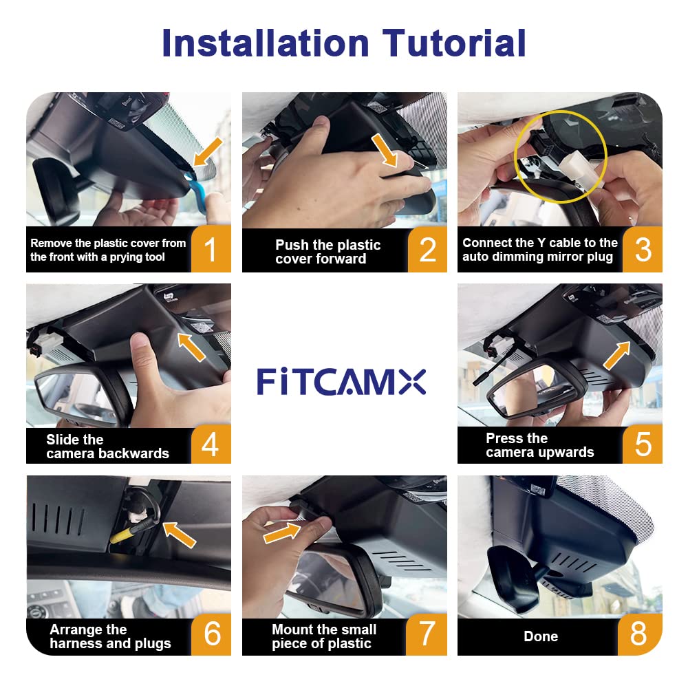 Fitcamx Front 2160P+Rear 1080P Dash Cam Adapts for Genesis G80 2021-2025 with Auto-Dimming (T1010), Integrated OEM Look, Dual HD Video, WiFi & APP, Loop Recording, G-Sensor, Easy to Use, 128GB Card