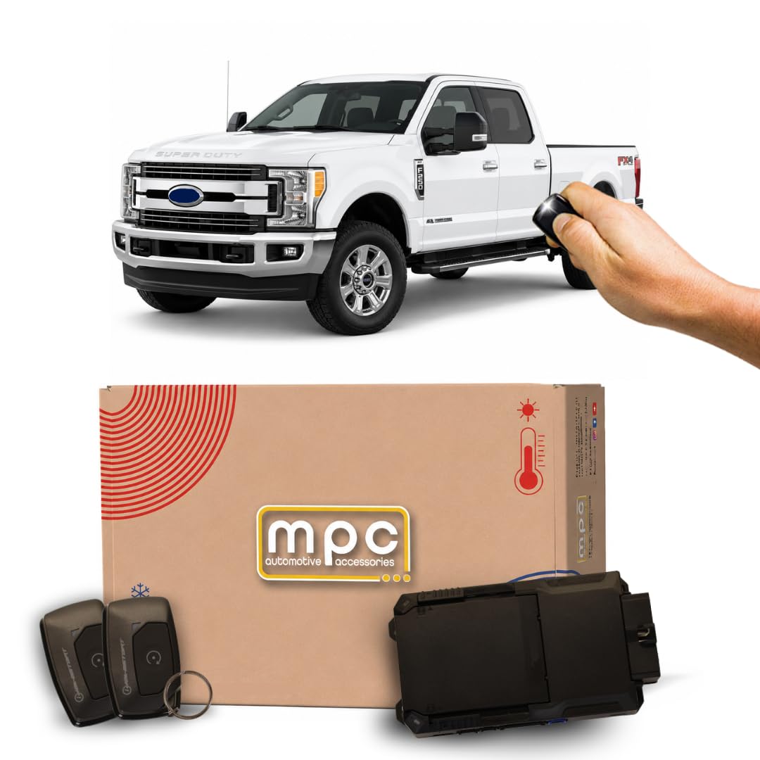 MPC 1-Button Remote Activated Remote Start Compatible with 2017-2019 Ford F-250 Super Duty |Plug N Play| |Gas Diesel Hybrid| Extended Range 1-Button Remote Up to 1,500 ft