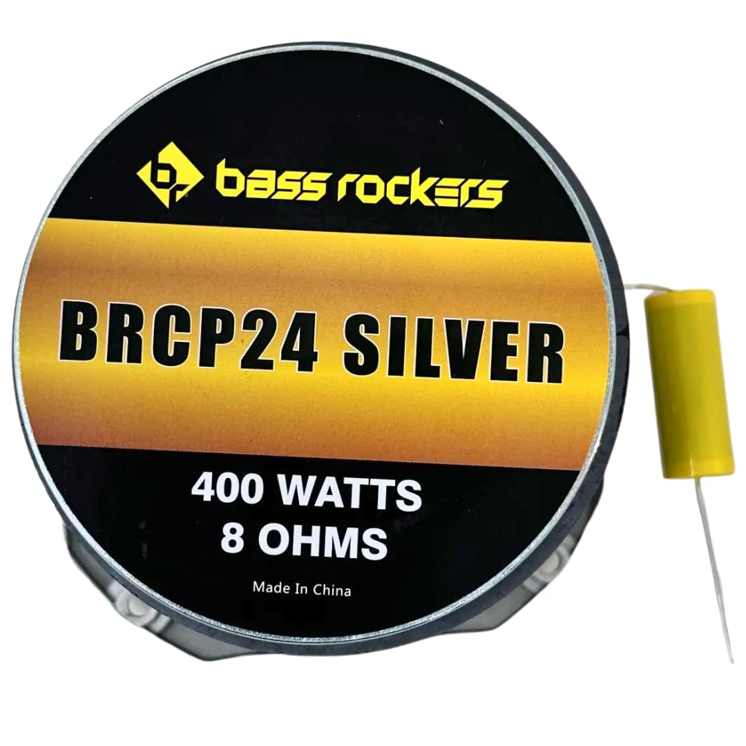 Bass Rockers BRCP24 Silver 4" Bullet Tweeter, 400W Peak/200W RMS, 8-Ohm Die-Cast Aluminum Body, High-Output (up to 110 dB), 4kHz-20kHz Frequency Response (Silver) (8)