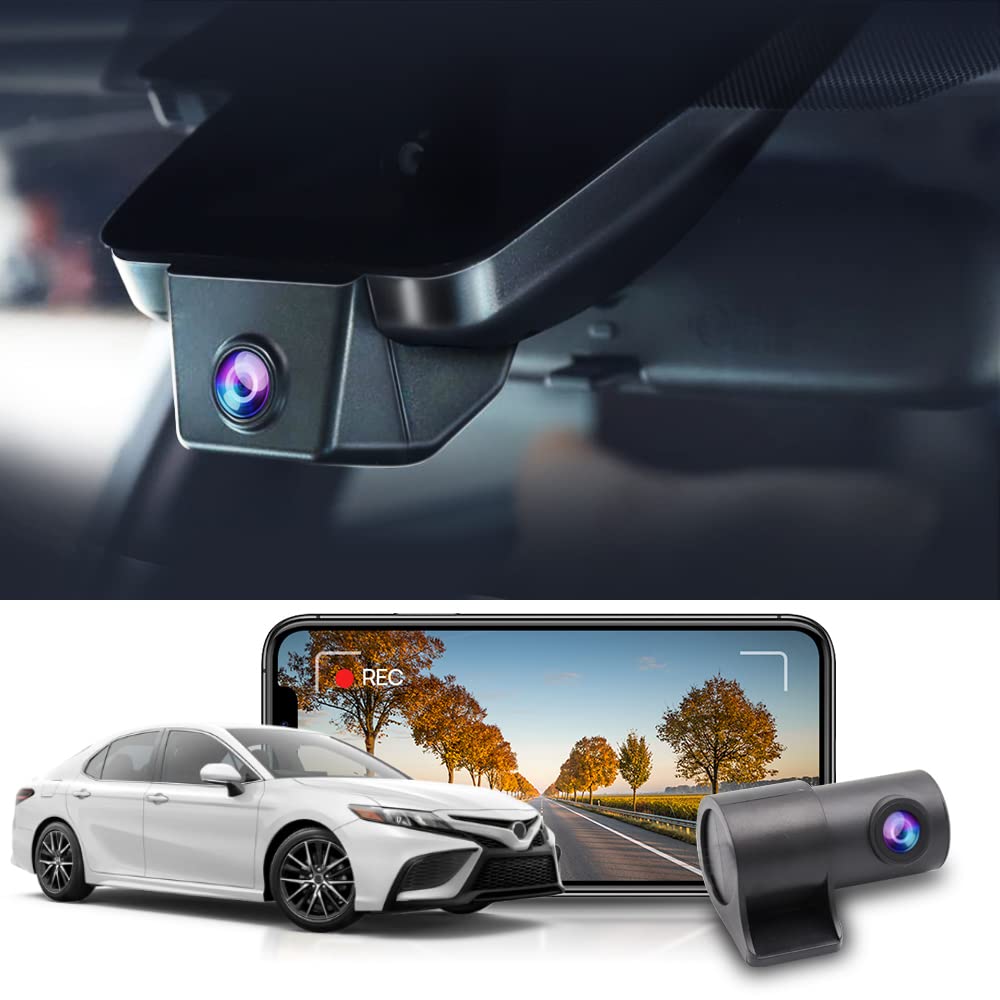 Fitcamx Front 4K+Rear 1080P Dash Cam for 2021-2024 Toyota Camry LE L XLE TRD XSE SE Hybrid (Gen8/XV70), OEM Look, Built-in WiFi & APP, Dual Loop Recording, Gravity Sensor, Easy to Set, 128GB Card