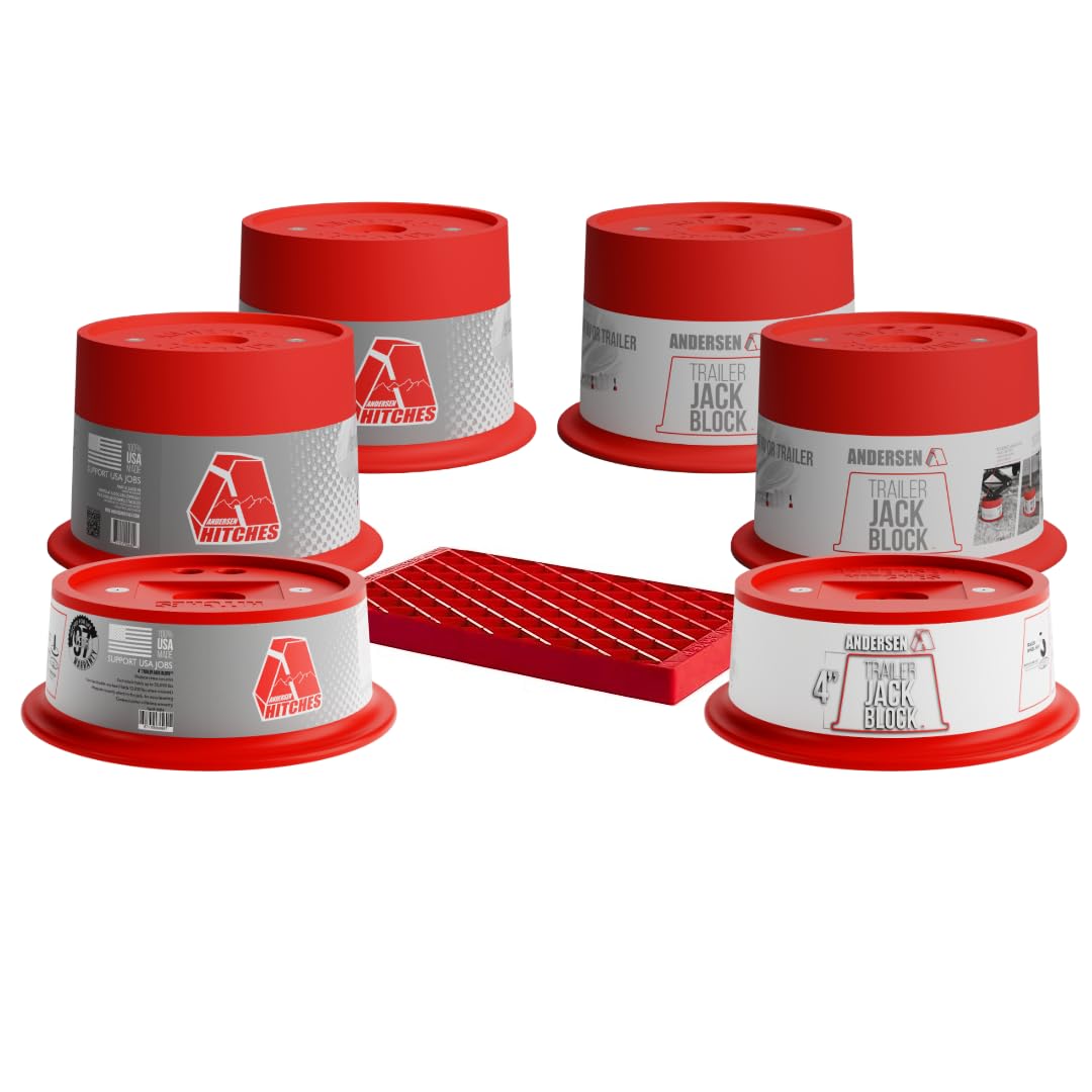 ANDERSEN HITCHES | RV Accessories | 6-Pack Trailer Jack Blocks w/ Free Clean Step | Leveling Block Chocks | 3608