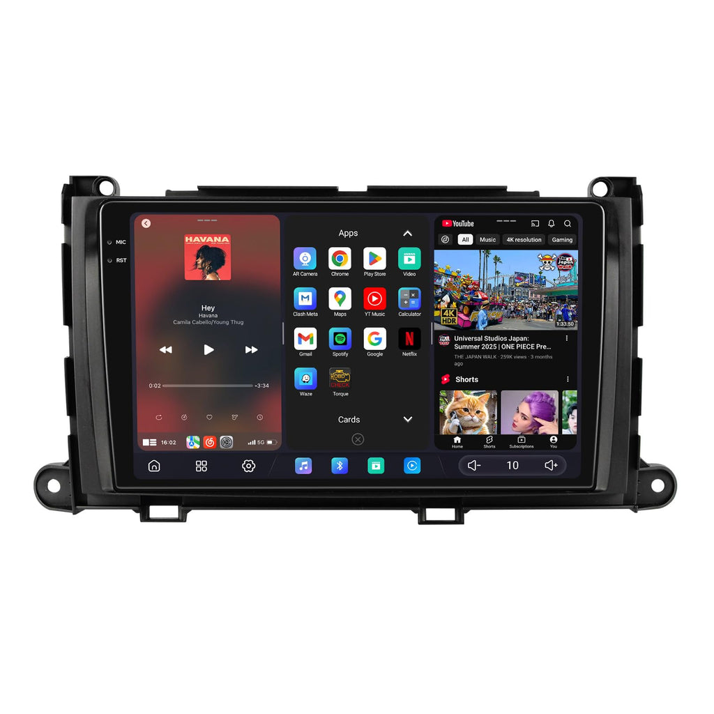 JOYING Car Radio for Toyota Sienna 2011-2014 Android 13 Head Unit 9.5" 2K QLED Touch Screen Car Stereo 12GB+256GB with Carplay & Android Auto, GPS Navigation, Bluetooth, SWC, AM/FM(JY-TT176N12)