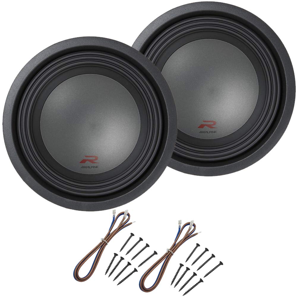 Alpine R-W10D4 Type R 10 Inch Subwoofers Dual 4 Ohm with Sub Install Kit