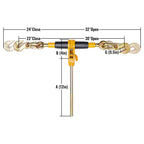 Ratchet Chain Binder, 5/16"-3/8" Heavy-Duty Load Binders, Featuring G80 Hooks 7,100 lbs Secure Limit, 4 P, Labor-Saving Anti-Skid Handle, Tie Down Hauling for Flatbed Truck Trailer