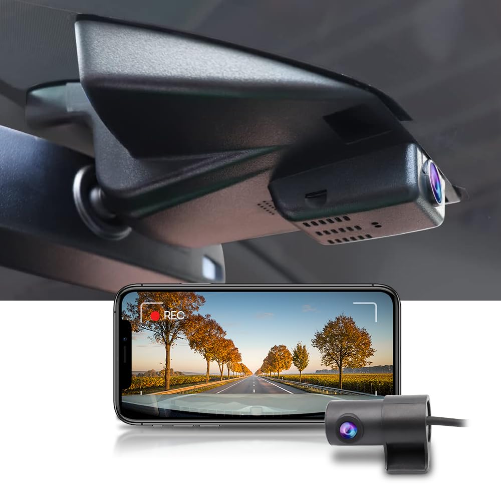 Fitcamx 4K Dash Cam Suitable for Ford Fusion 2013 2014 2015 2016 2017 2018 2019 2020 Sport S SEL Titanium Platinum SE Hybrid, OEM Style, 2160P Video WiFi, Loop Recording G-Sensor, Plug&Play, 64GB Card