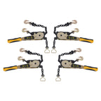 Ratchet Strap Chain Binder with Grab Hooks (4Pcs 1/4-5/16in 2500Lbs)