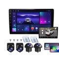 10 Inch Android Car Stereo Double Din with Wireless CarPlay, 360 Panoramic Surround View System, HD Touchscreen Vehicle GPS Navigation, 4G+64G Car Android Radio with 360 Camera, Double Din