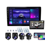10 Inch Android Car Stereo Double Din with Wireless CarPlay, 360 Panoramic Surround View System, HD Touchscreen Vehicle GPS Navigation, 4G+64G Car Android Radio with 360 Camera, Double Din