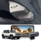 Fitcamx Front 4K+Rear 1080P Dash Cam Adapts for Jeep Renegade 2015-2023 (Black/Grey), OEM Factory Look, Built-in WiFi & APP, Dual HD Video, Loop Recording, G-Sensor, Parking Mode, 128GB Card