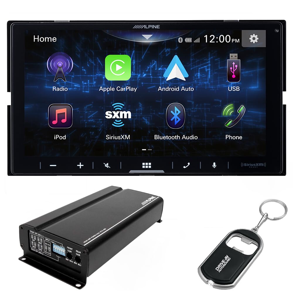 Alpine iLX-W670 7” Shallow-Chassis Digital Multimedia Receiver with KTA-450 4-Channel Power Pack Amplifier