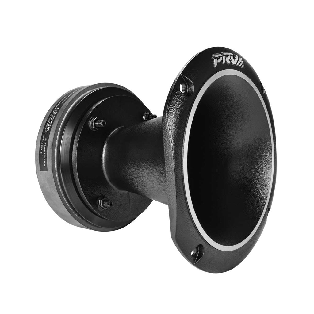 PRV AUDIO 2X WG2500Py Slim 200 Watts 2" Exit Mids & Highs Horn Driver 8 Ohm 107dB PRO Audio Polyimide Compression Driver with Shallow Waveguide (2 Horn Drivers) Bundle 400 Watts