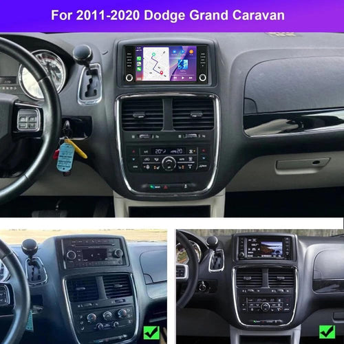 2+64G 7" Double Din Car Radio Stereo for Dodge Grand Caravan 2008-2020 / Dodge Nitro 2007-2012 Android 14 with Wireless & Wired Carplay Android Auto，GPS Navigation/SWC/Backup Camera+MIC