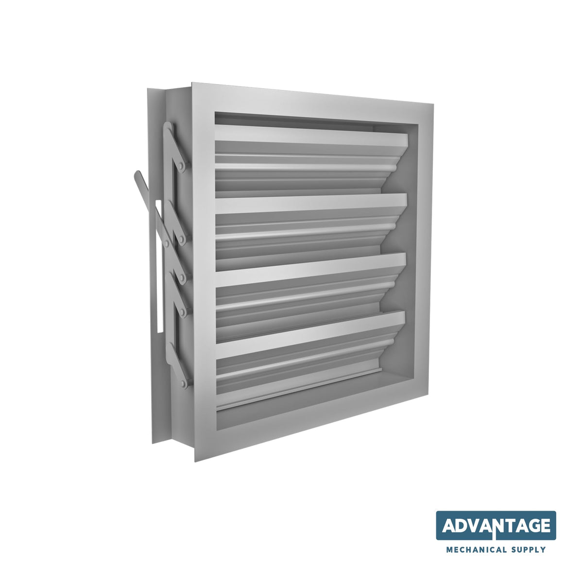 Louver with Deflective Adjustable Blades LA4A, Adjustable, 4" Deep U-Frame Vent with 3" Blade Spacing, HVAC Ventilation Louver, (Black Matte- Aluminum, 18" X 24") (Made to Order 2–4 Weeks)