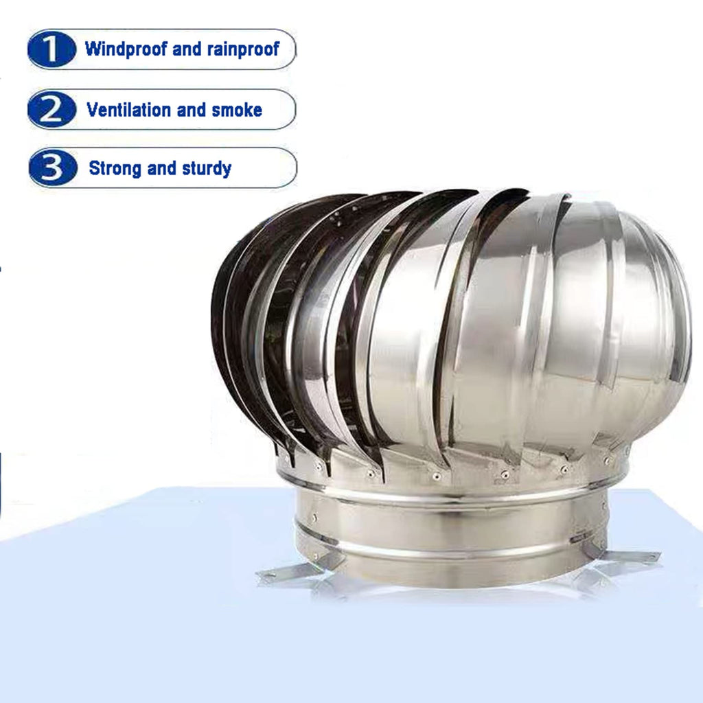 Stainless Steel 500mm Roof Ventilator Chimney Cowl with Spinner - Anti-Downdraught Design, Durable Weatherproof Venting Solution for Enhanced Home Airflow