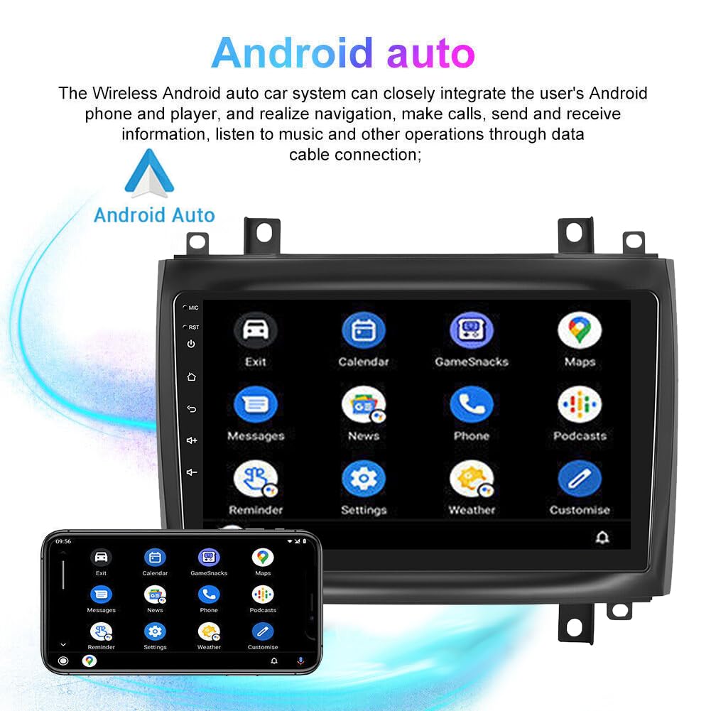 10" Double Din Car Stereo Radio for Cadillac SRX 2004 2005 20006 2007 2008 with Wireless Carplay Android Auto, 2+64G Touchscreen Car Radio GPS WiFi Bluetooth GPS Navigation FM RDS AHD Backup Camera