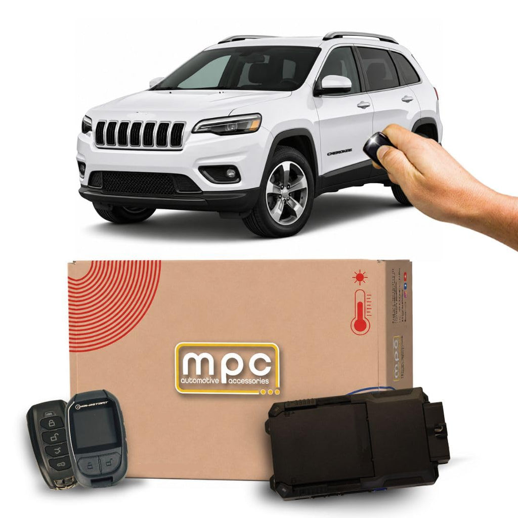 MPC Remote Start Kit Compatible with Jeep Cherokee 2019-2023 || 2-Way 1-Button Remotes Long Range || Plug & Play || No Wire Splicing || USA Tech Support