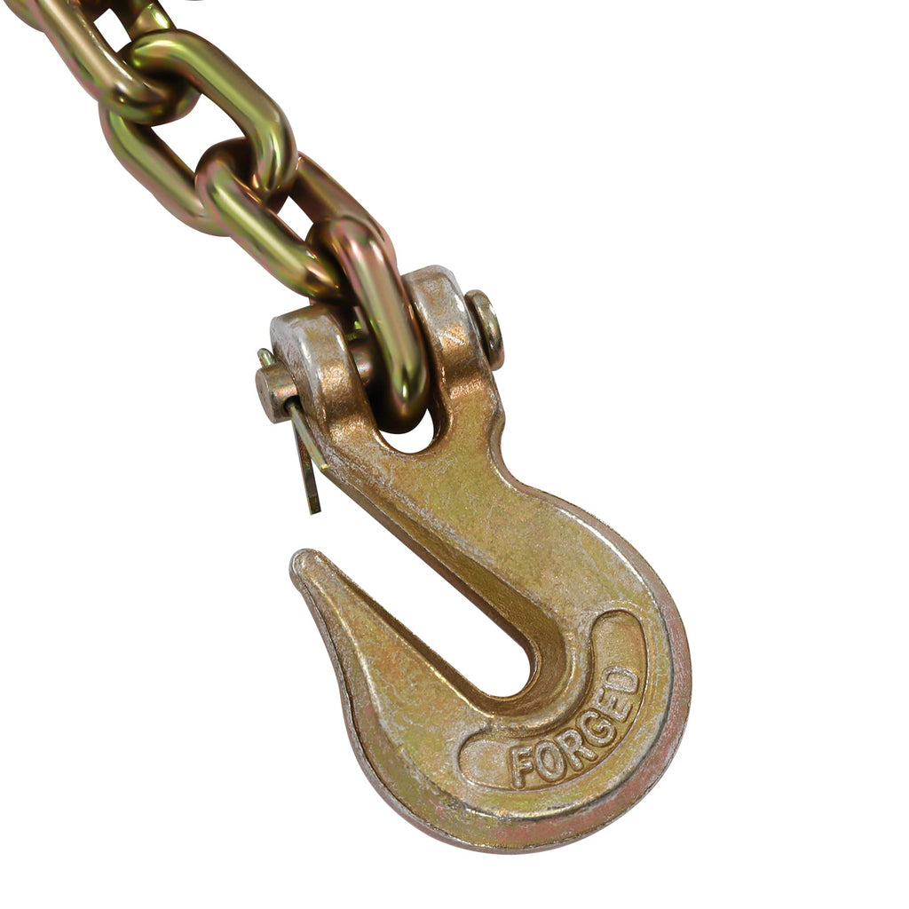 4 Pack 5/16"- 3/8" Chain Binders with 5/16" 20FT Load Chains, Chain and Binder Kit Ratchet Load Binder, Transport Chain Safe Working Load, Chains with Grappling Hook (Binders w/ 20FT Chains, 4 Pack)