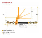 Mytee Products (4 Pack) Peerless Folding Handle QuikBinder Plus Ratchet Binder 3/8"