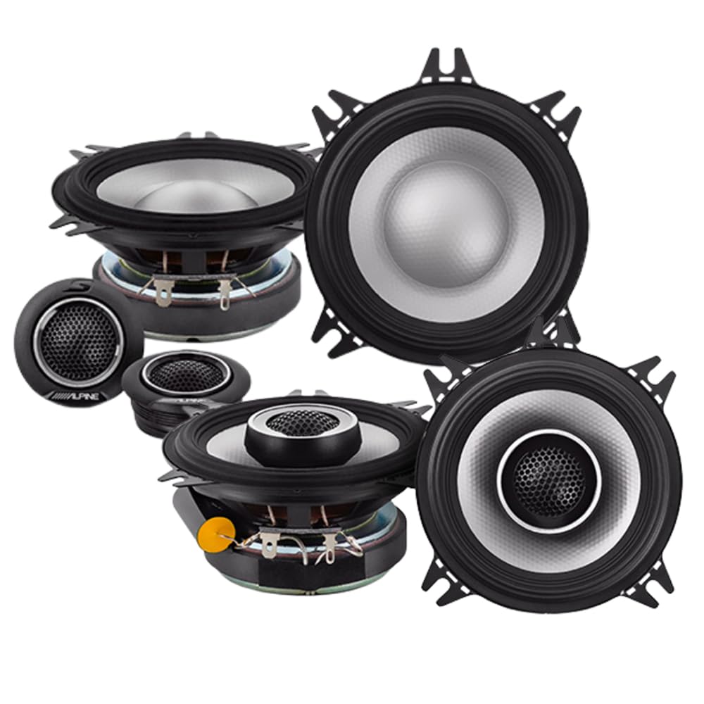 Alpine S-Series S2-S40C 4" Component Speakers with S2-S40 4" Coaxial Speakers