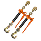 VULCAN Folding Handle Load Binder (Four Pack) with 2 Grab Hooks - Ratchet Style - 7100 Pound Safe Working Load (Works with 5/16 Inch or 3/8 Inch Grade 70 and Grade 80 Chain)