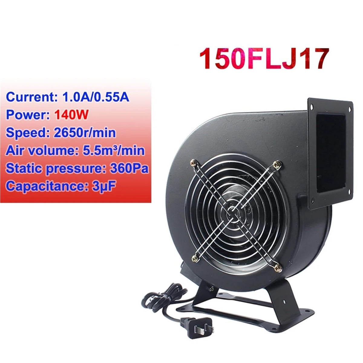 140W Small dust Exhaust Blower Inflatable Model Centrifugal Blower air Blower 150FLJ17 220V 110V 380V(220V,AU)