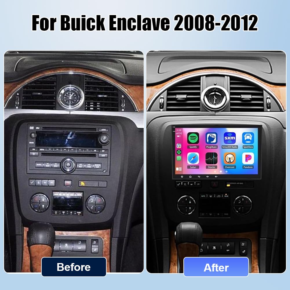Double Din Car Stereo for Buick Enclave 2008-2012 w/CarPlay & Android Auto