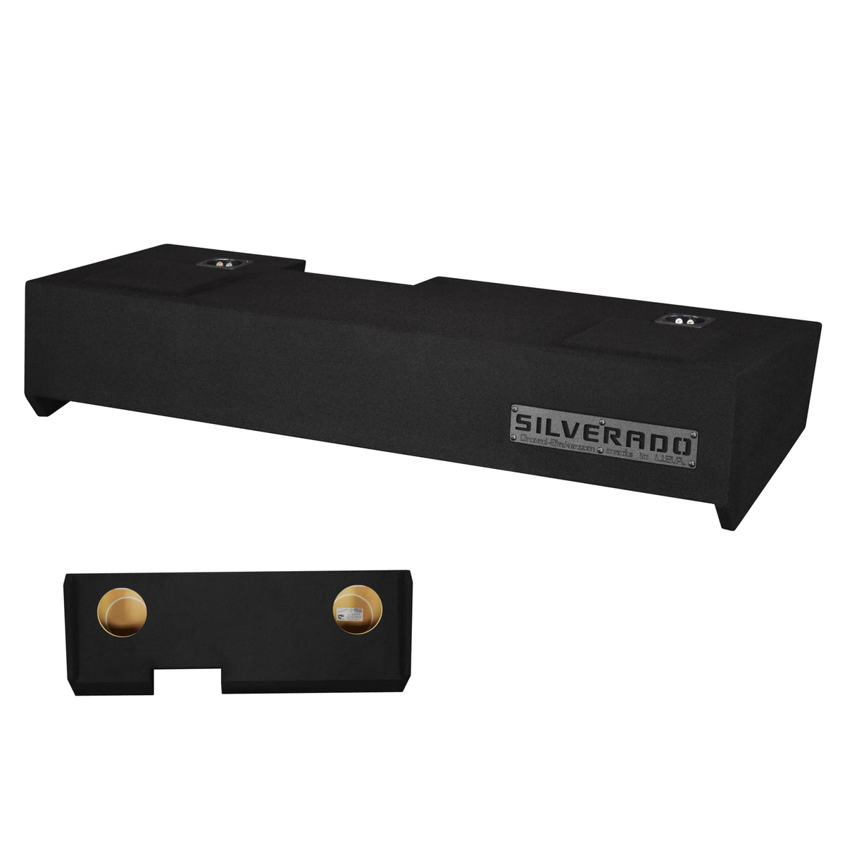 Chevy Silverado 2019-2026 Crew Cab and Double Cab 10" Dual Ground Shaker Subwoofer Enclosure Ported and Sealed (Green, 12" TW3)