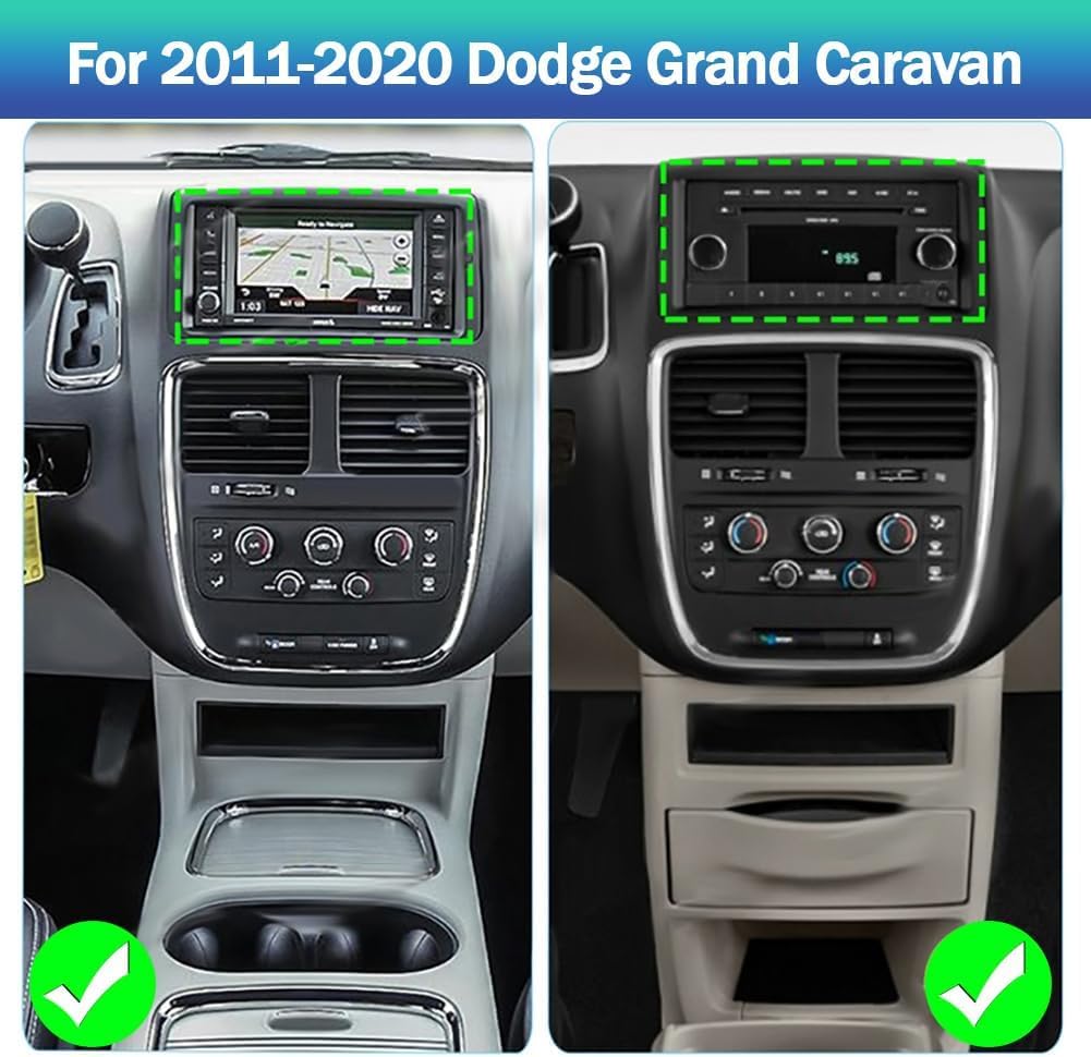 2+64G 7" Double Din Car Radio Stereo for Dodge Grand Caravan 2008-2020 / Dodge Nitro 2007-2012 Android 14 with Wireless & Wired Carplay Android Auto，GPS Navigation/SWC/Backup Camera+MIC