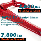 Chain and Binder Kit 5/16" - 1/4" Chain Binder Load Binder Transport Chain with 3,150lbs Safe Work Load for Truck Flatbed Trailer Tie Down Hauling Logging