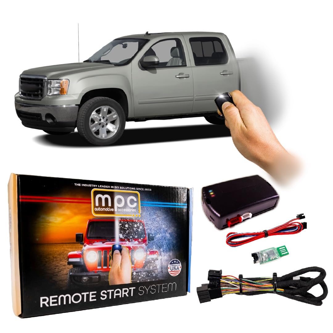 MPC Remote Start Kit Compatible with GMC Sierra 1500 2007-2013 || Plug & Play || Push Lock 3X to Start || USA Tech Support