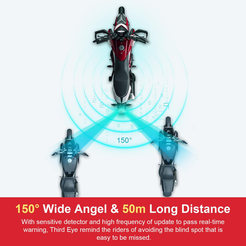 INNOVV ThirdEYE Motorcycle Blind Spot System with Voice and Indicators Alert, Waterproof Moto Assistant System, Detect Hazards from Side & Rear Line for Motorcycle/Bicycle/E-Bike(Watch Version)