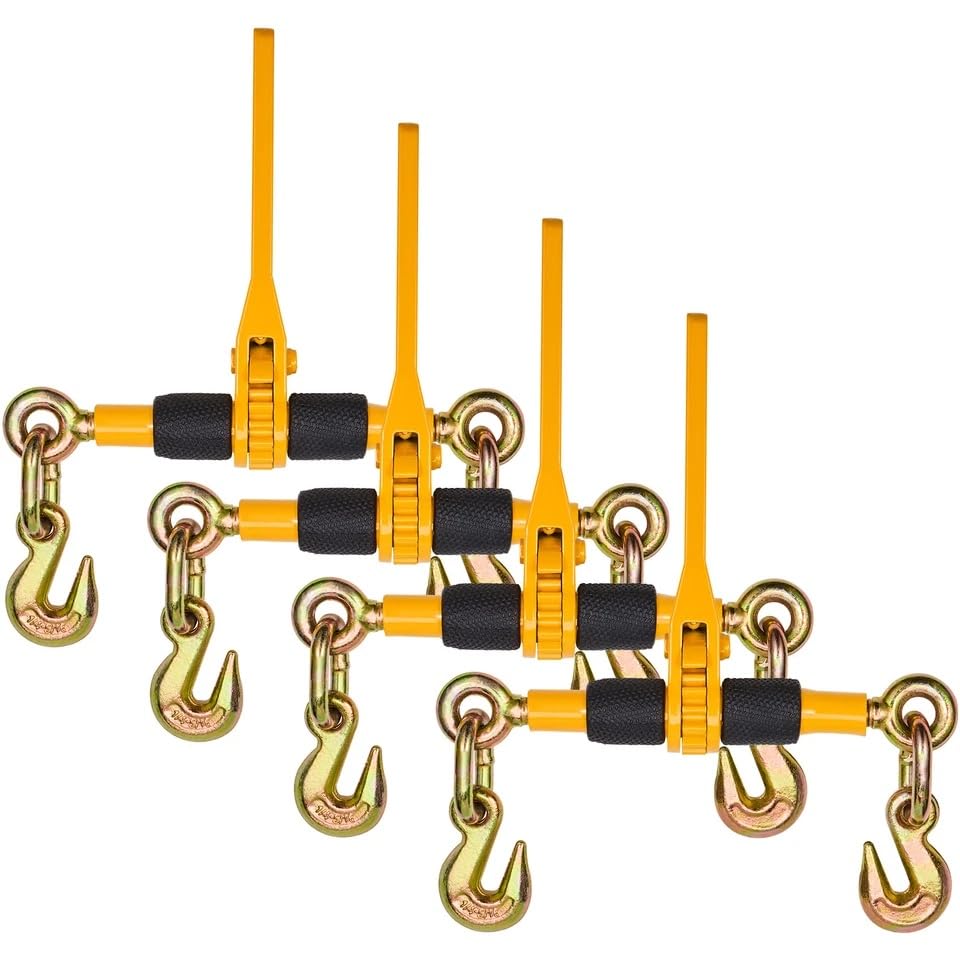 Chain Binder Ratchet Load Binder 1/4"-5/16" 2600 lbs for Tie Down 4 Pack,Replacement for Uimoso OEM