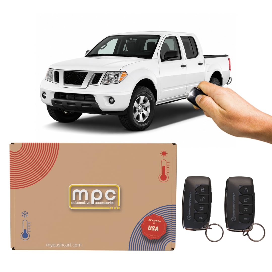 MPC 2-Way Remote Start Kit Compatible with Nissan Frontier 2008-2019 - with T-Harness - Firmware Preloaded - Includes (2) Extended Range 4-Button 2-Way Remotes