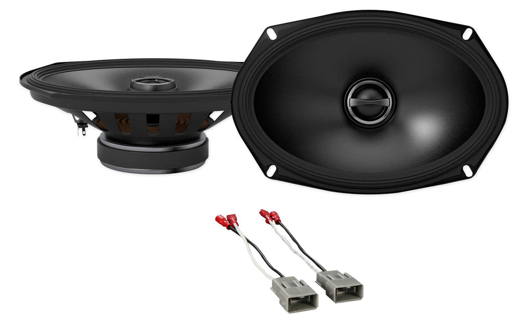 Pair Alpine S-S69 260 Watt 6x9 Coaxial 2-Way Car Audio Speakers Bundle with METRA 72-7800 Speaker Connector Harness Compatible with 1999-2000 Honda Civic
