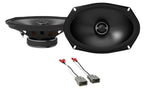 Pair Alpine S-S69 260 Watt 6x9 Coaxial 2-Way Car Audio Speakers Bundle with METRA 72-7800 Speaker Connector Harness Compatible with 1999-2000 Honda Civic