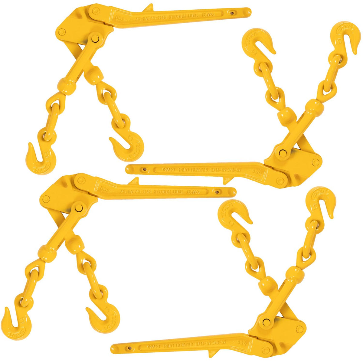 US Cargo Control Lever Binders 5/16" - 3/8" (4-Pack), 6,600 LBS Working Load Limit, Use Recoilless Lever-Style Load Binders with 5/16" Grade 70, 80, 100, & 120 Chain and 3/8" Grade 70 Chain