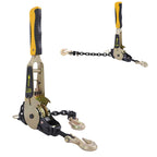 2PCS Ratcheting Chain Load Binder, Yellow, Load 6600lbs, 3/8-1/2in
