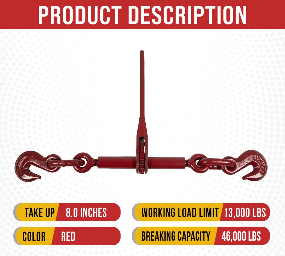 Mytee Products 4 Pack Ratchet Binder 1/2"-5/8" fits 12 Chain Flatbed Binders 13000 WLL