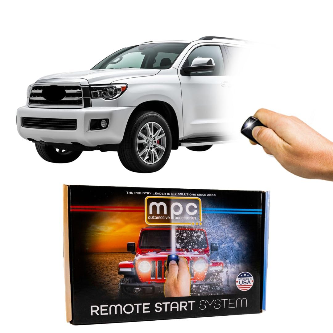 MPC Factory Remote Activated Remote Start Compatible with 2018-2019 Toyota Sequoia - H-Key - with T-Harness - Firmware Preloaded