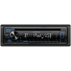 KENWOOD KDC-BT282U CD Car Stereo - Single Din, Bluetooth Audio, USB MP3, FLAC, Aux in, AM FM Radio, Detachable face with White 13-Digit LCD Display and Blue Button Illumination