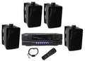 Pyle PLMR24B 3.5 Inch Home Theater Speakers with 100 Watt RMS Power, 4 Ohm Impedance, Stereo Theater Receiver, and 3 RCA inputs (4 Pack)