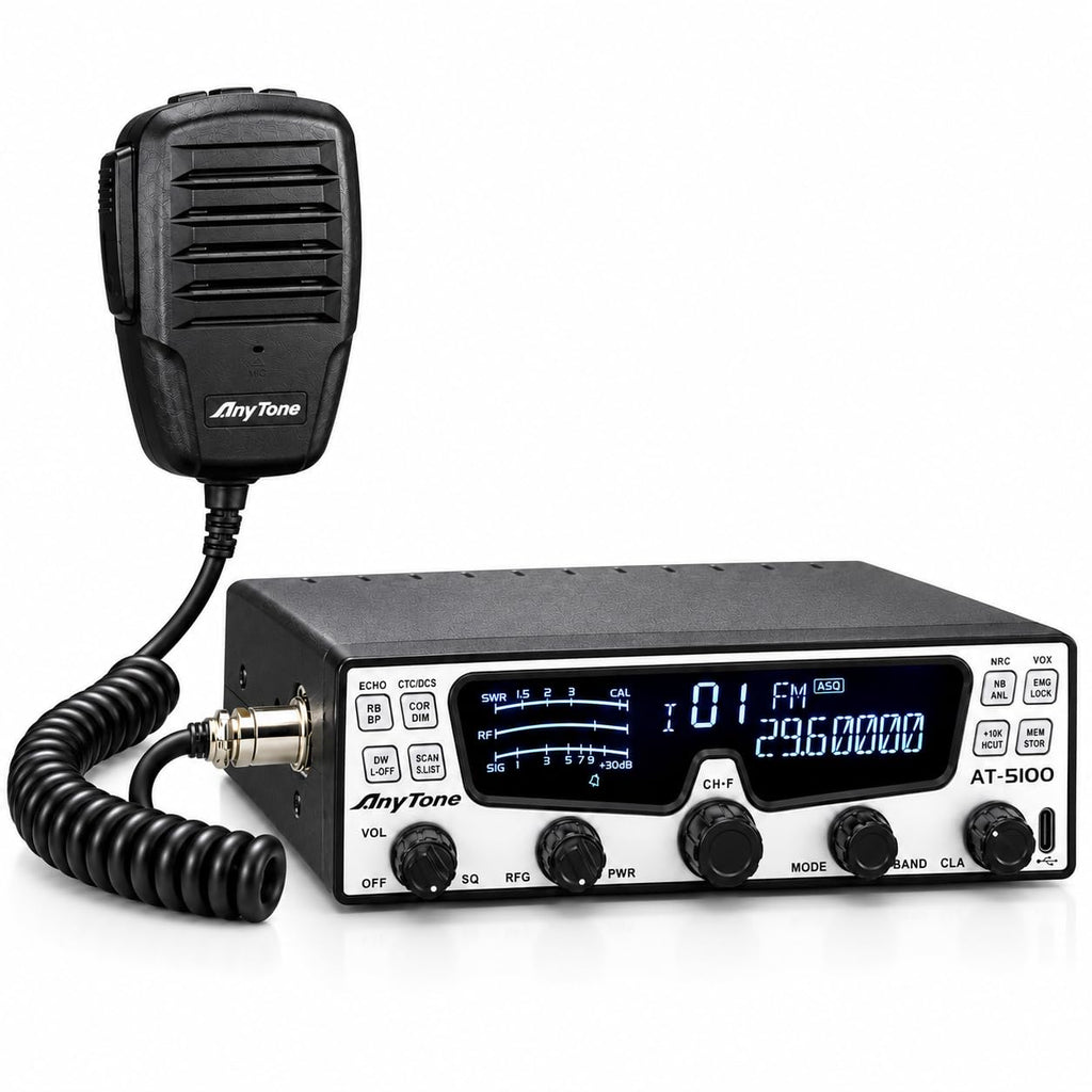 AnyTone AT-5100 10 Meter Amateur Radio, SSB/CW/AM/FM, 28.000-29.700 MHz