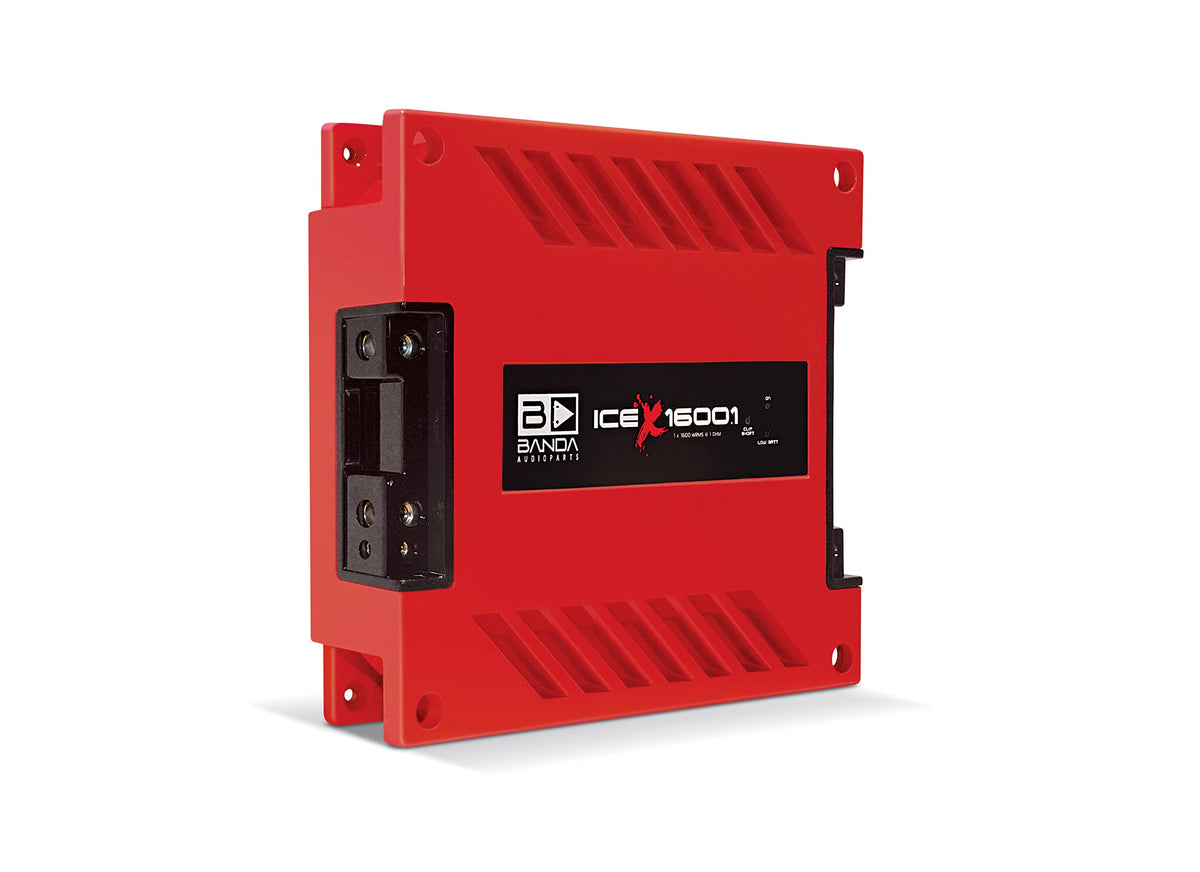 1-Ch. Vehicle Audio Bass Amplifier - 1600W High-Powered Mono Bass Amp w/Subsonic Filter and Low Pass Filter Stable at 1 ohm, LED Indicators, Sound Specialization, Orange - Banda ICEX1600.1ORANGE